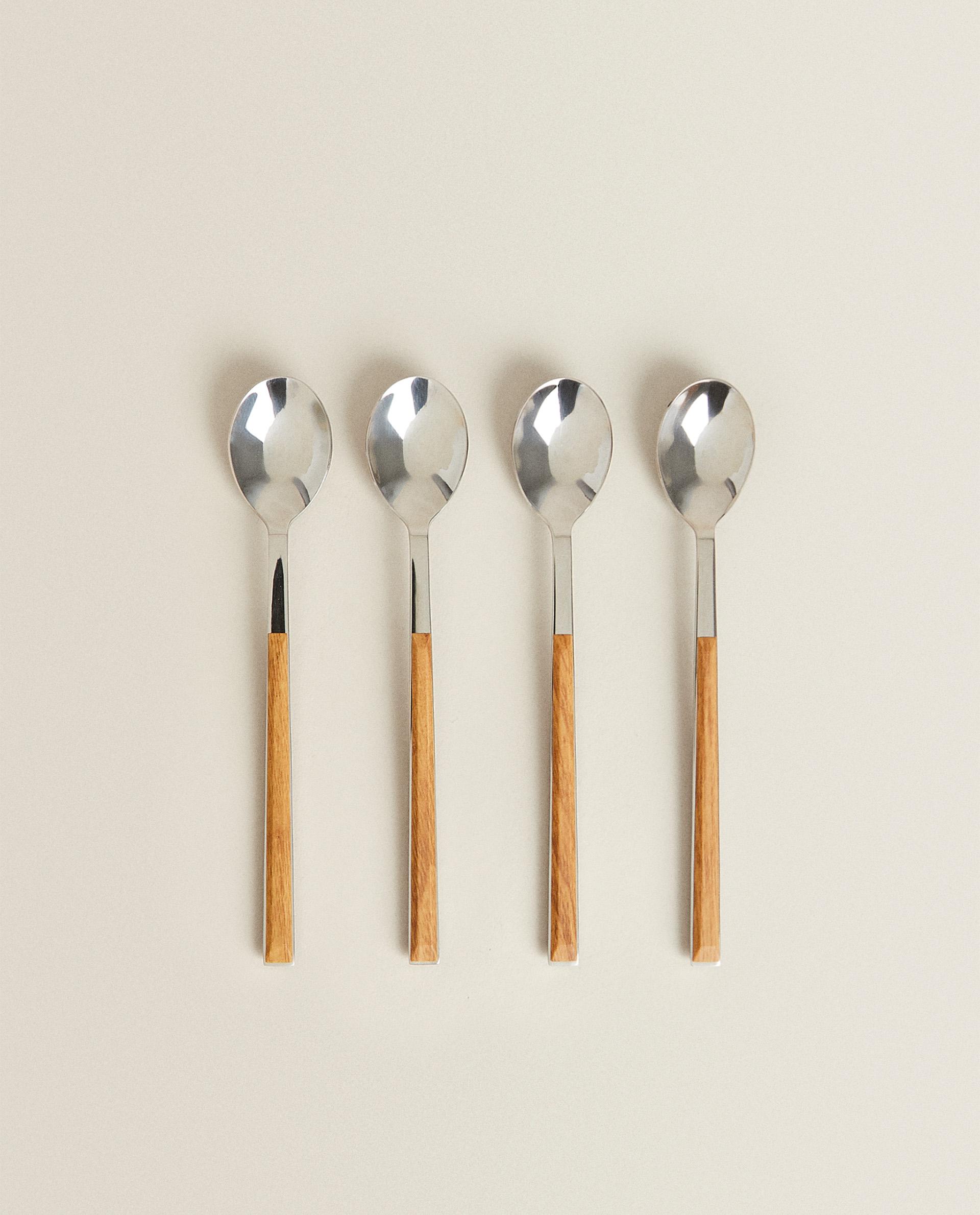 PACK OF DESSERT SPOONS WITH WOOD-EFFECT HANDLES (SET OF 4) product thumbnail 13