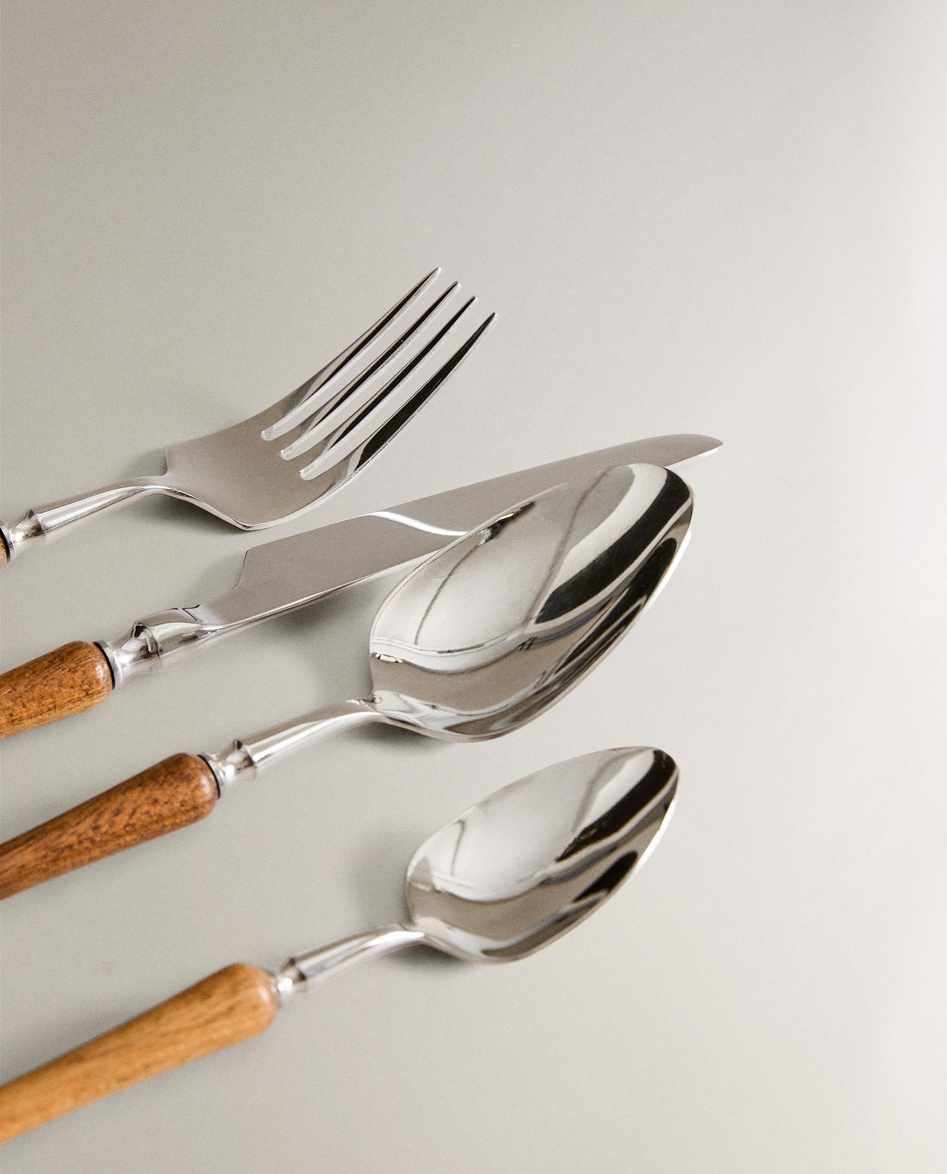 4-PIECE WOODEN FLATWARE SET | Zara Home United States of America