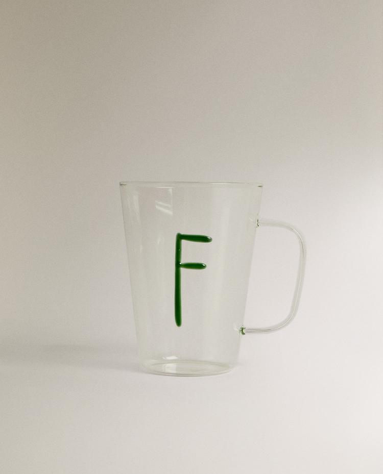 BOROSILICATE MUG WITH INITIAL F