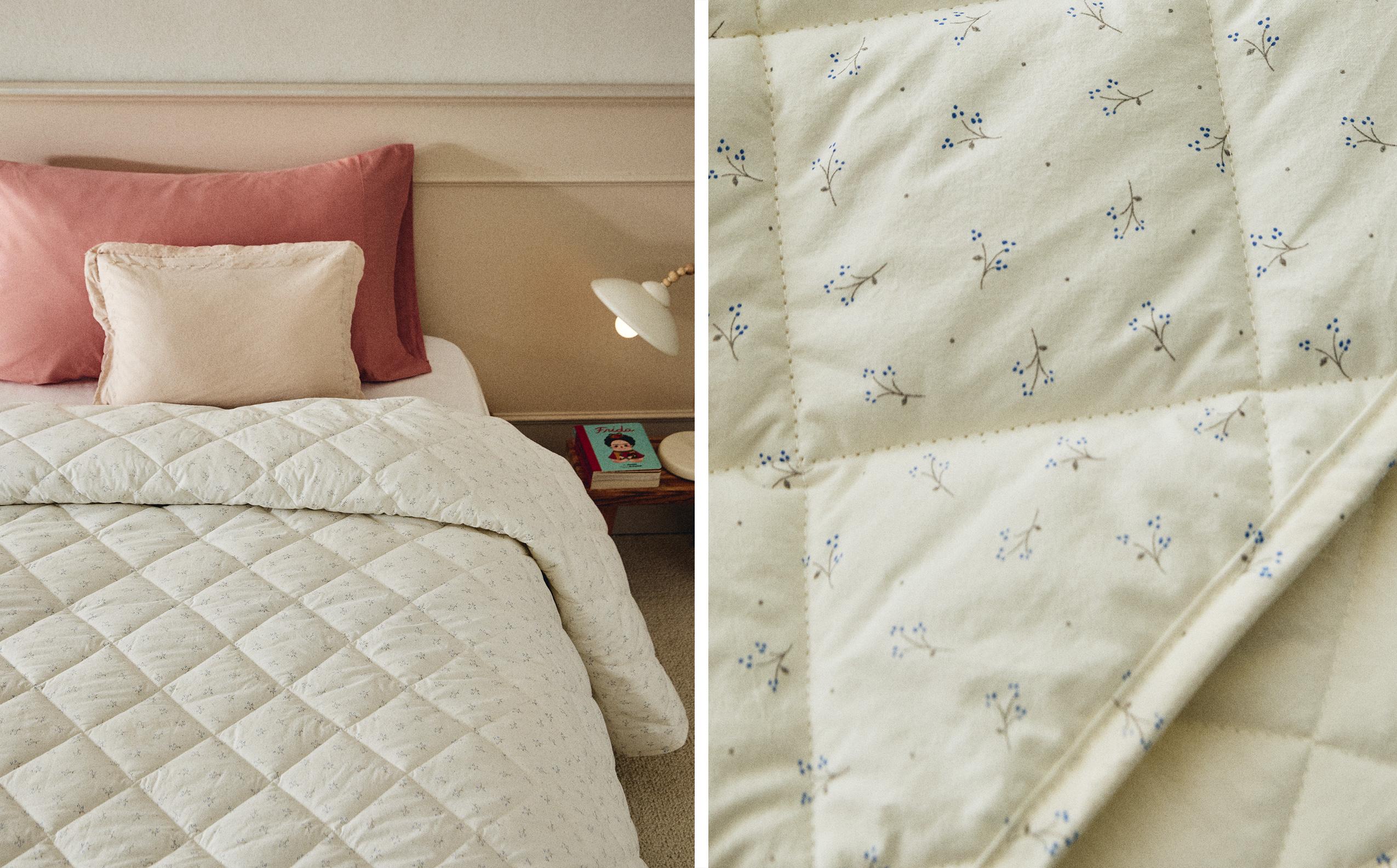 ザラホーム　キルト　ベットカバー　ブラック ザラホーム キルト ベットカバー ブラック ドット キルティング