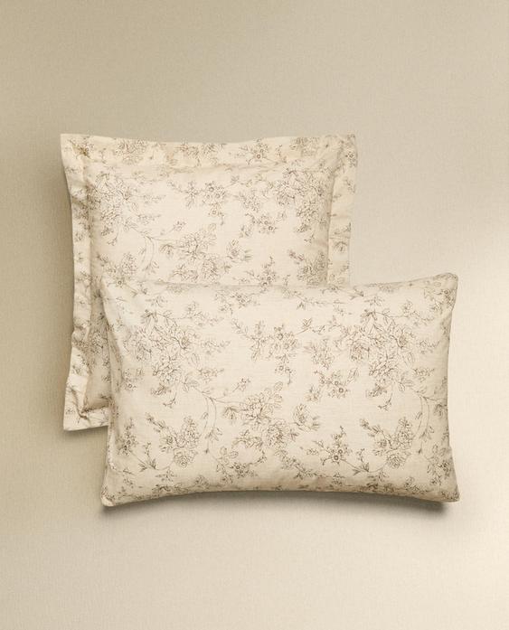 플로랄 프린트 베개 커버