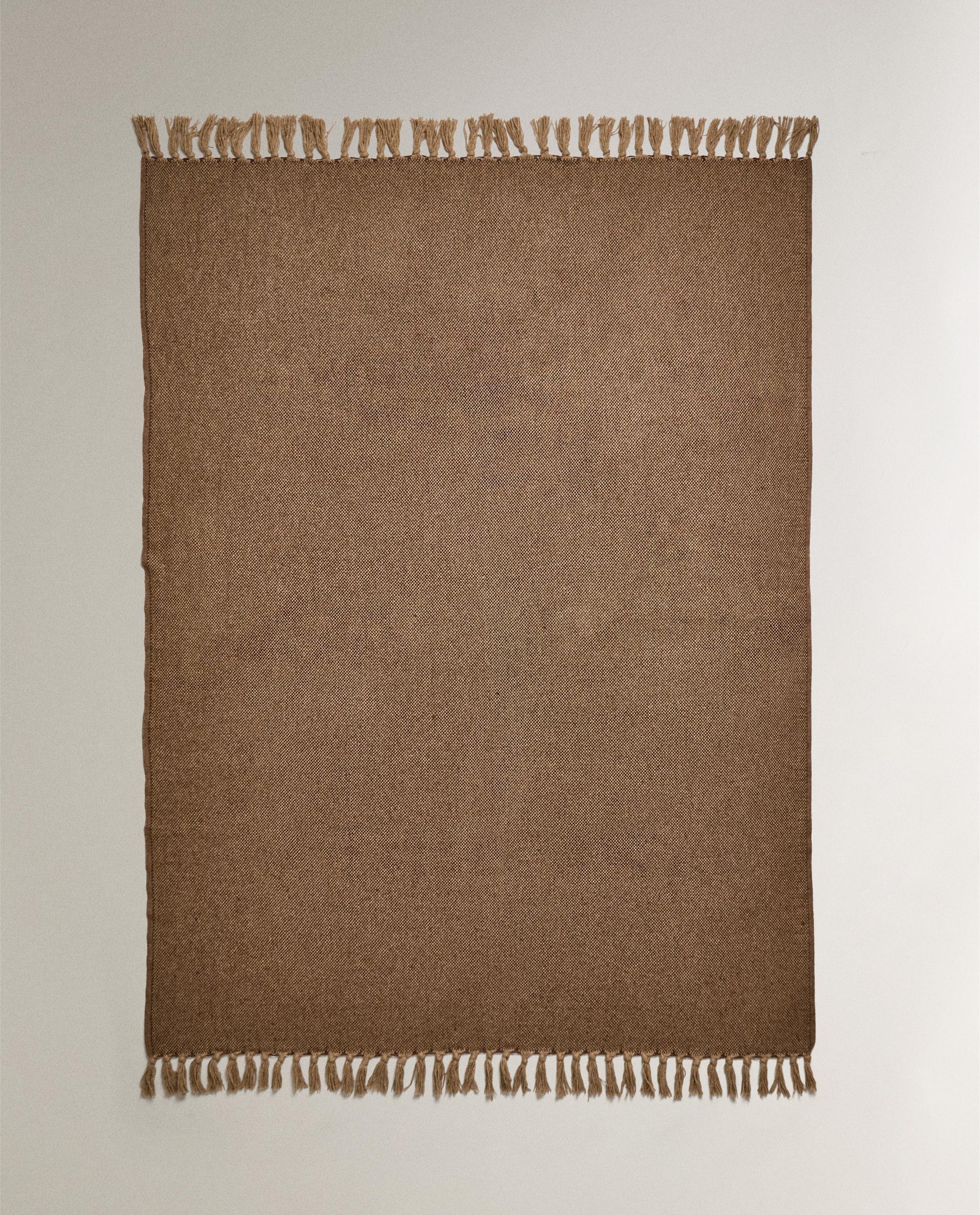 ZARA  フリンジ 付き ブランケット ホワイト ブラウン ザラホーム ソフトブランケット チェック フリンジ | Zara Home 日本/Japan