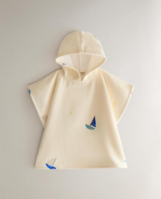 OTROŠKI PONČO ZA PLAŽO Z LADJICAMI