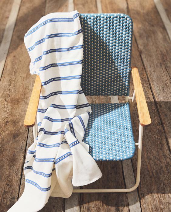 SEDIA DA SPIAGGIA CON BRACCIOLI IN LEGNO