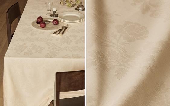 JACQUARD TABLECLOTH WITH ROSES