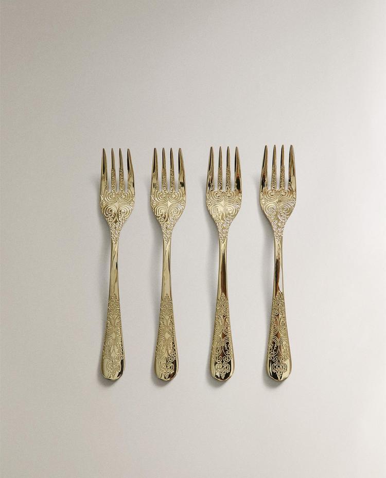 SET OF ENGRAVED FORKS (SET OF 4)