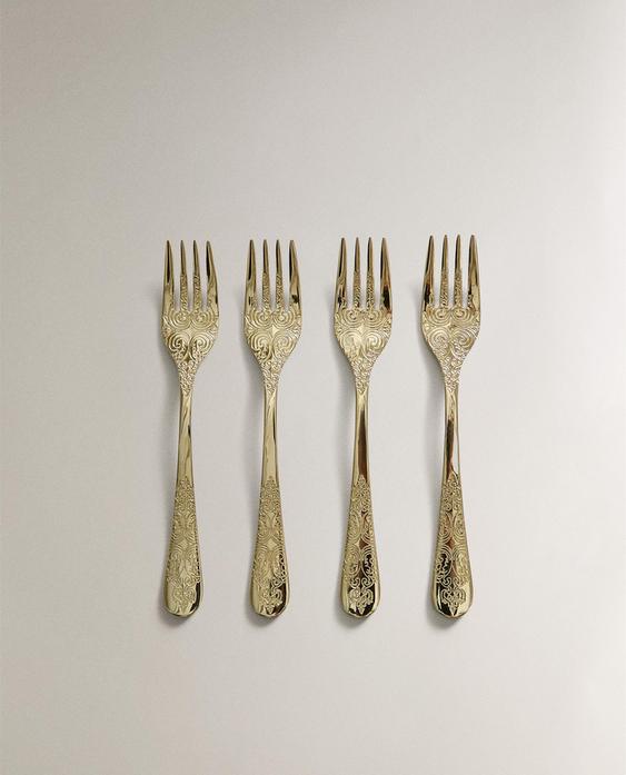 SET OF ENGRAVED FORKS (SET OF 4)