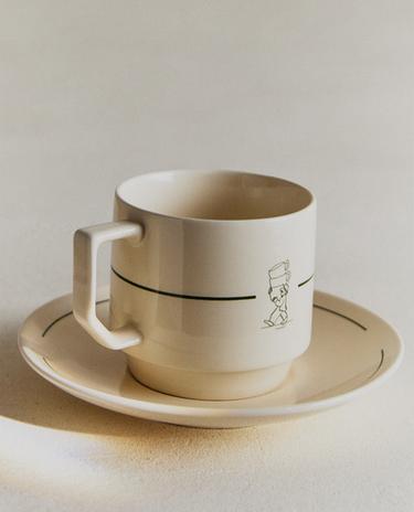 CHÁVENA CHÁ E PRATO GRÉS CAFETARIA