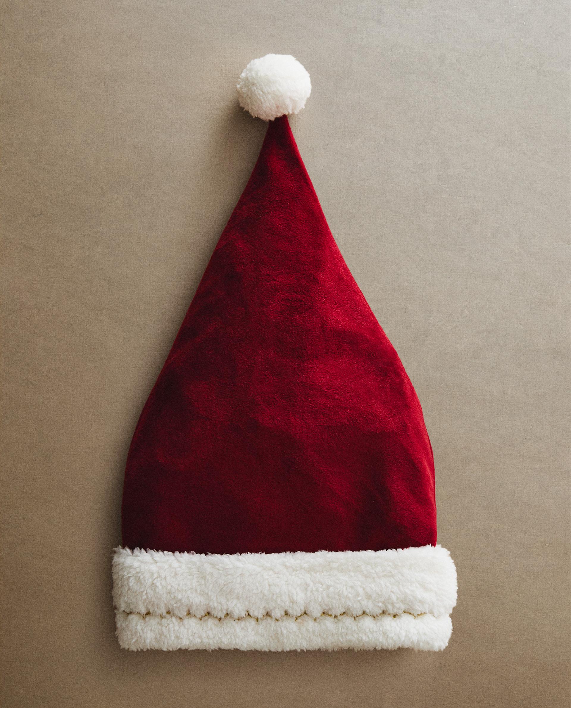 Cappello Natale Bambini Blu,28 * 38cm Deluxe Peluche Cappello di Babbo Natale per Ragazzo Ragazza,Unisex Velluto Cappelli Accessori Decorazioni Regali