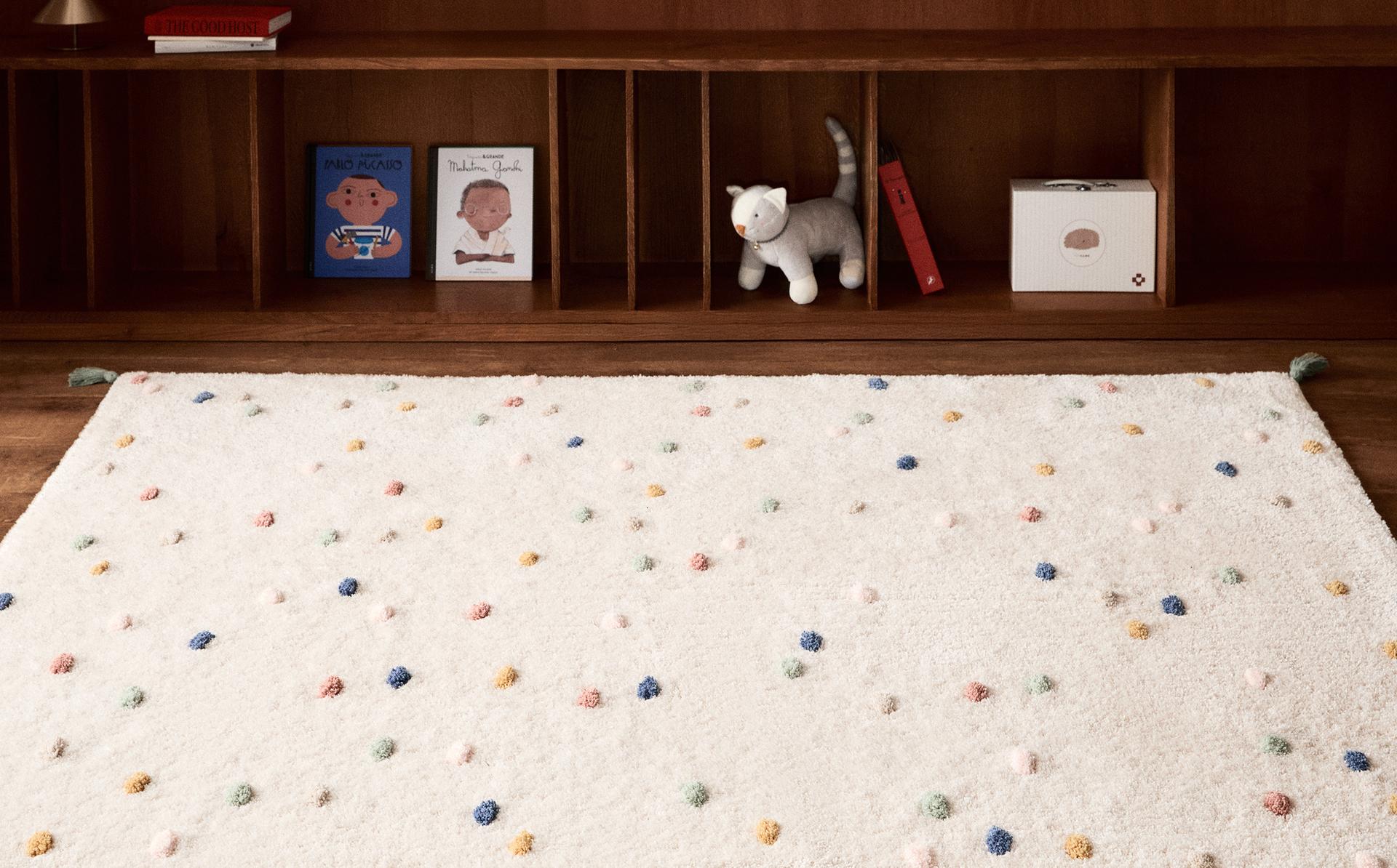 KIDS' MULTICOLOURED POLKA DOT COTTON RUG KIDS' MULTICOLOURED POLKA DOT COTTON RUG