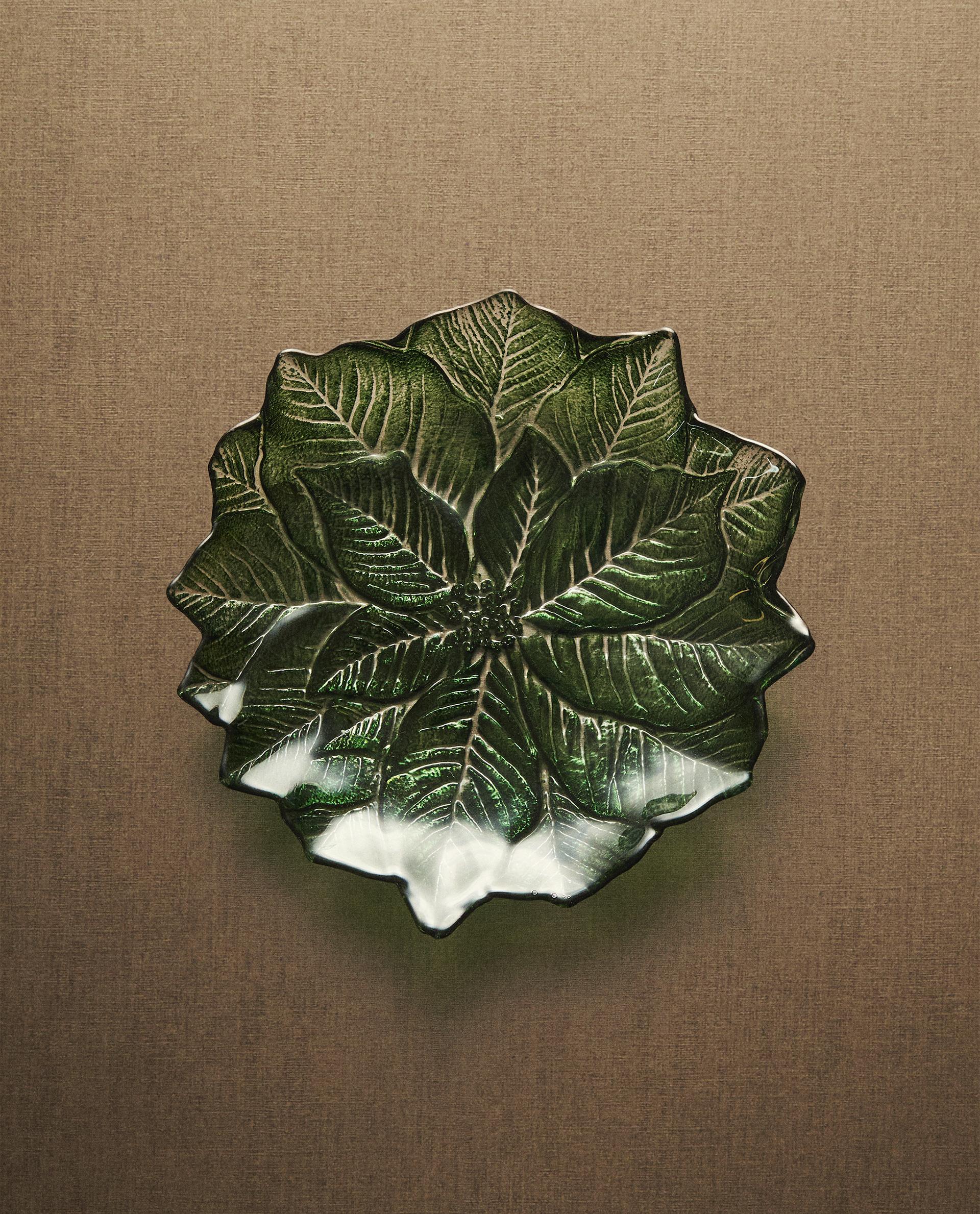 ガラス製クリスマスフラワーデザートプレート | Zara Home 日本