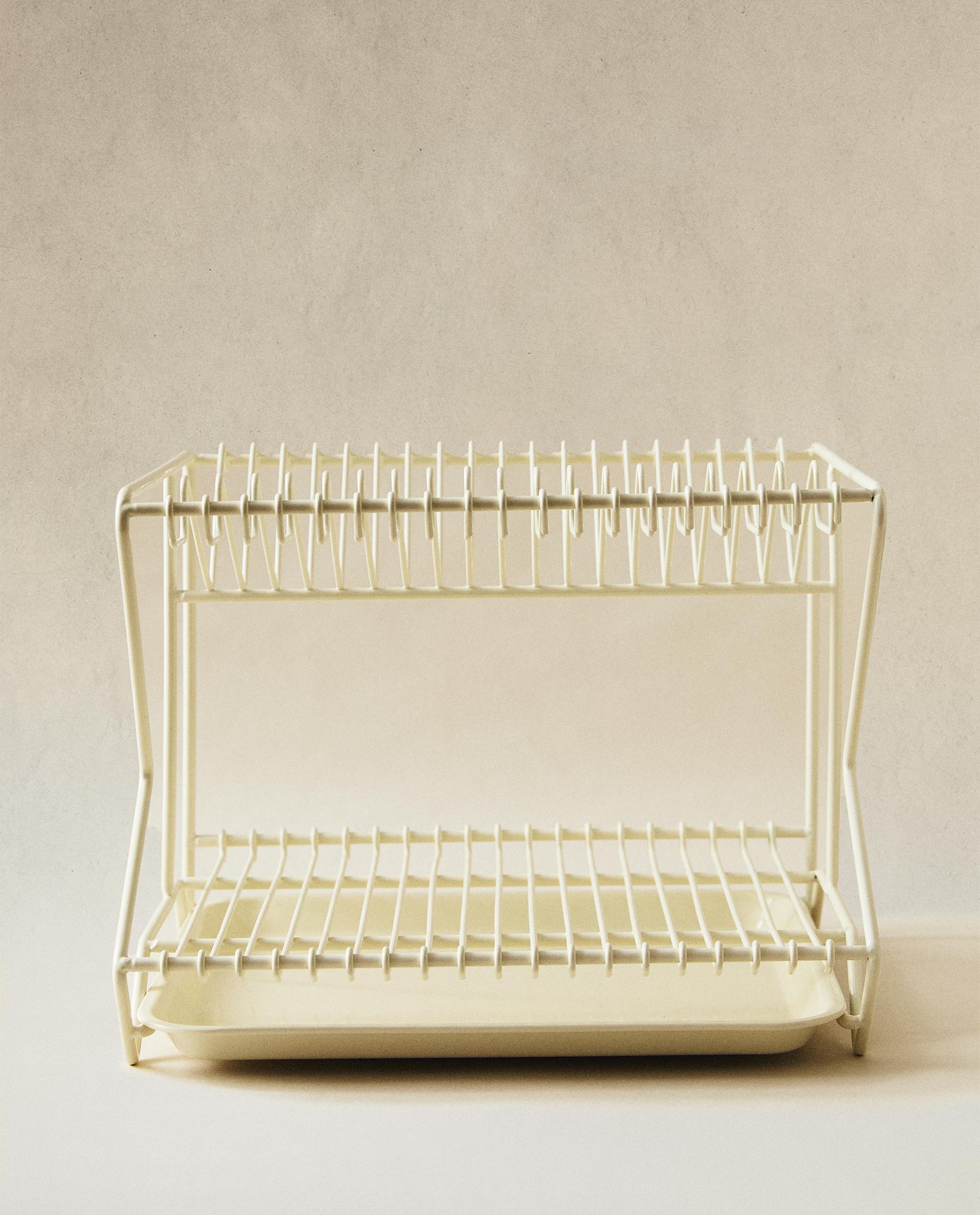 METAL DISH DRAINER WITH TRAY