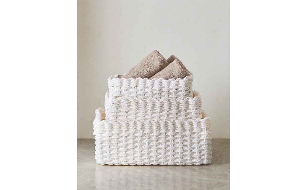 WOVEN PAPER BASKET WOVEN PAPER BASKET