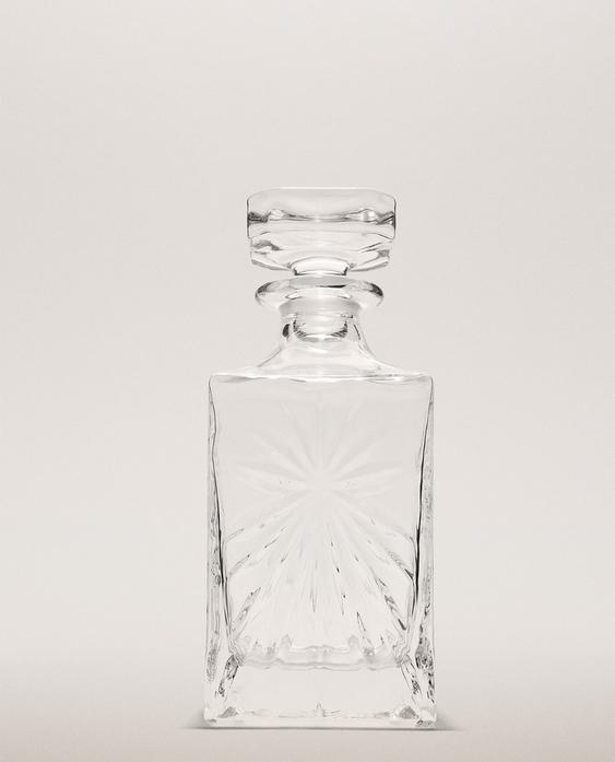 CRYSTALLINE BOTTLE WITH RAISED DESIGN CRYSTALLINE BOTTLE WITH RAISED DESIGN