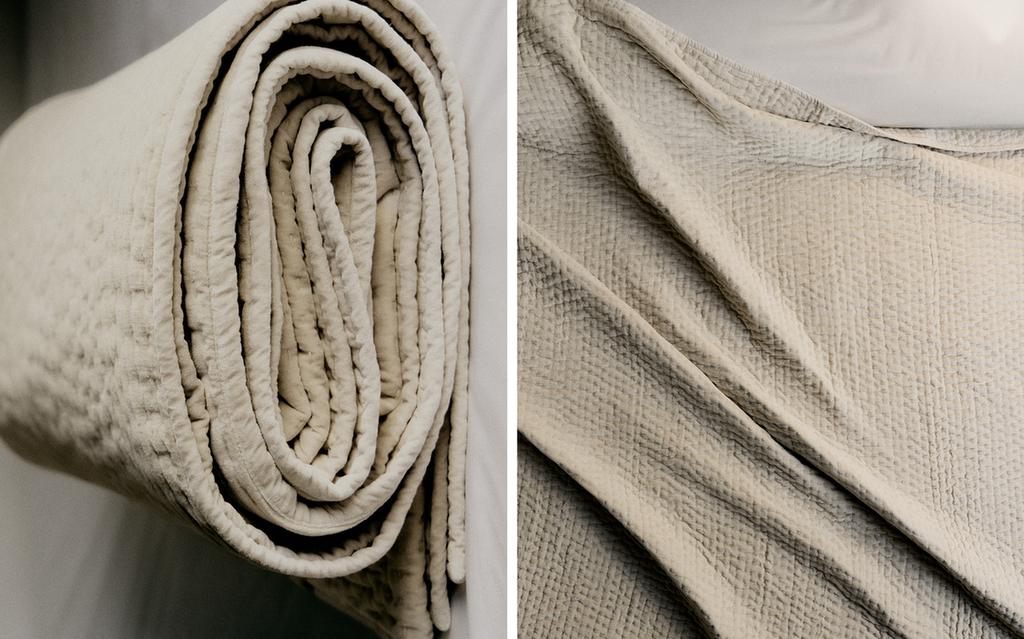 Faded velvet quilt
