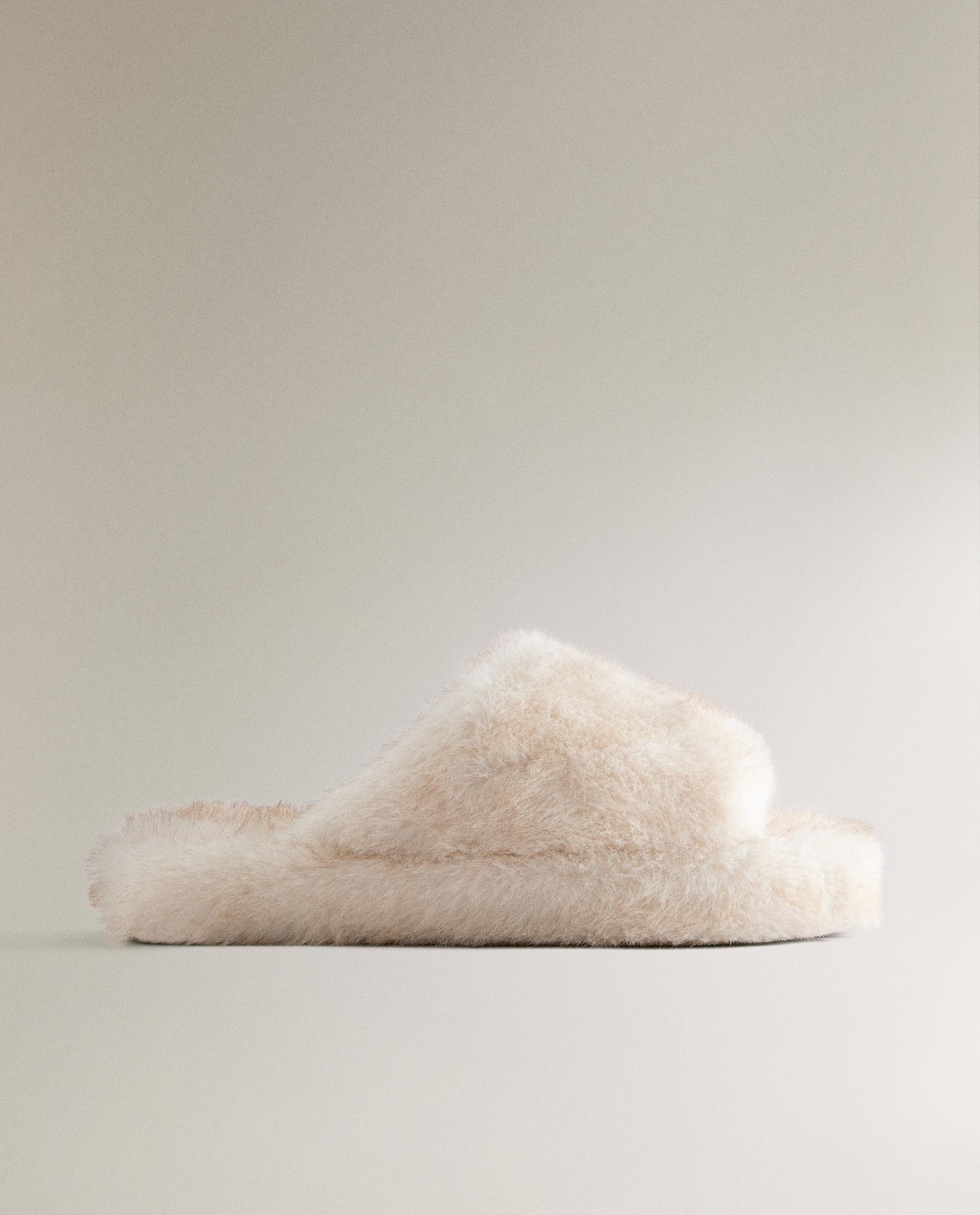 フェイクファー フラットフォーム スリッパ | Zara Home 日本/Japan