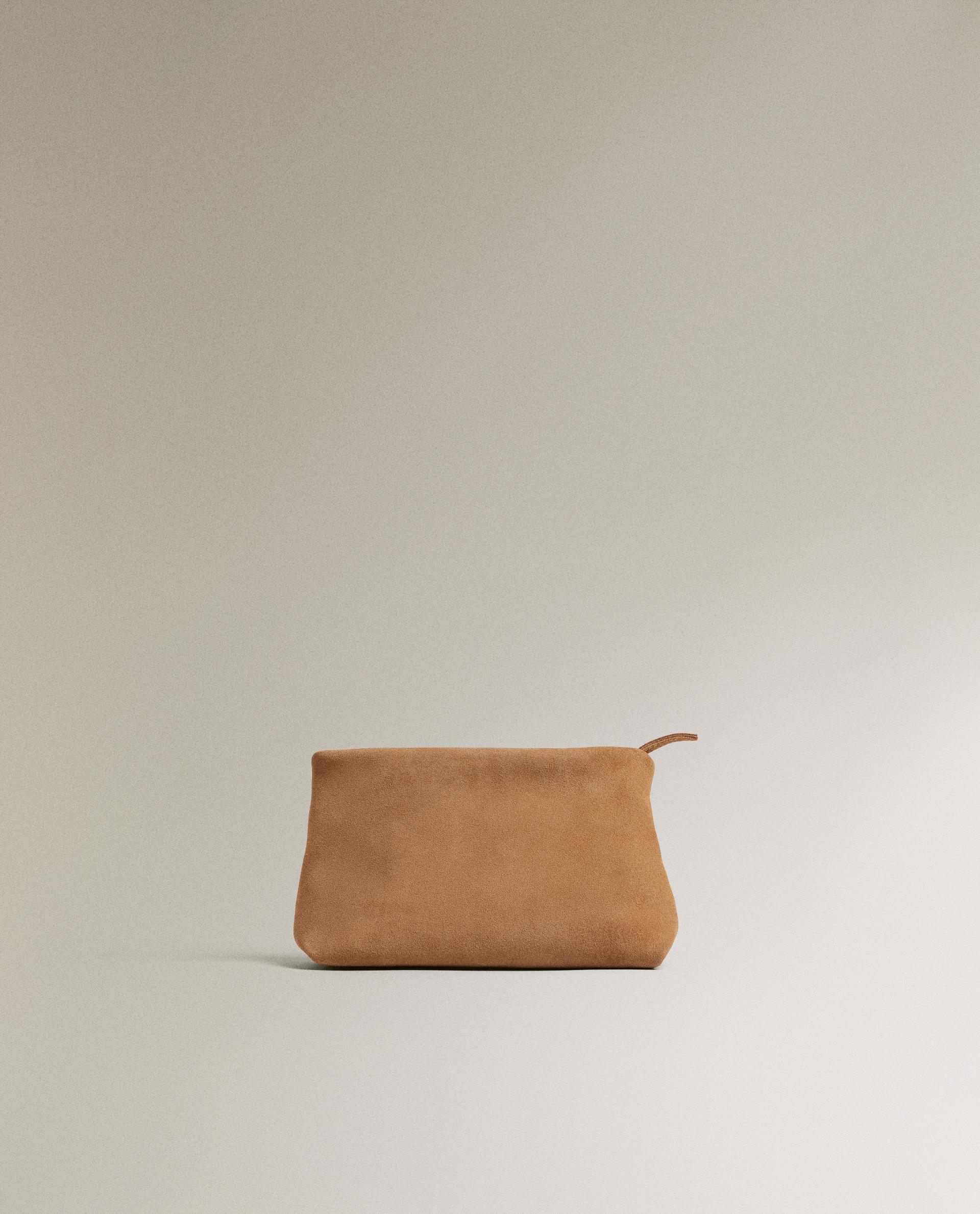 Leather Suede on sale Makeup Bag Pouch