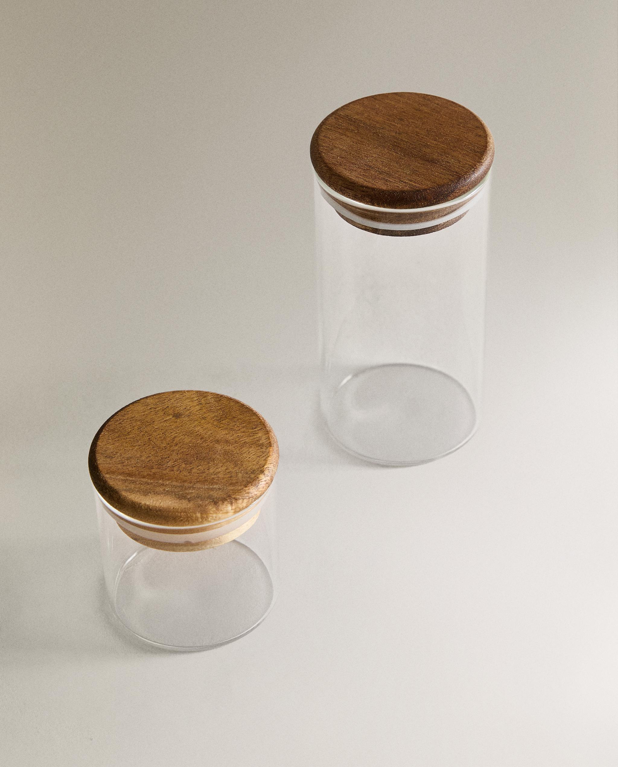 GLASS WOOD KITCHEN STORAGE JAR product thumbnail 4
