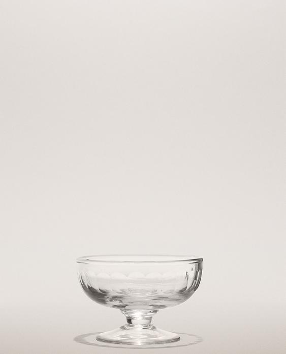 VERTICAL RAISED DESIGN GLASS ICE-CREAM CUP VERTICAL RAISED DESIGN GLASS ICE-CREAM CUP