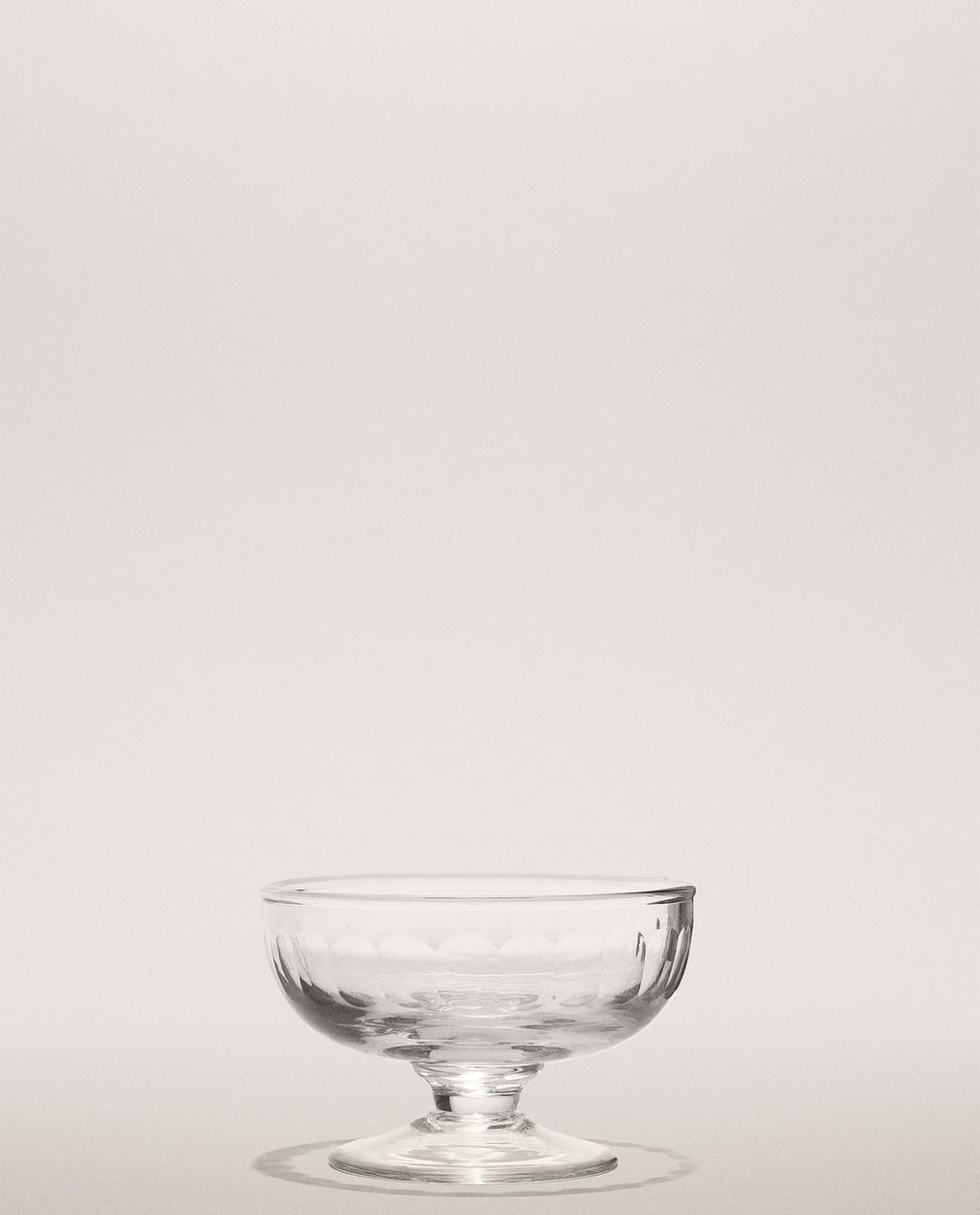 VERTICAL RAISED DESIGN GLASS ICE-CREAM CUP VERTICAL RAISED DESIGN GLASS ICE-CREAM CUP