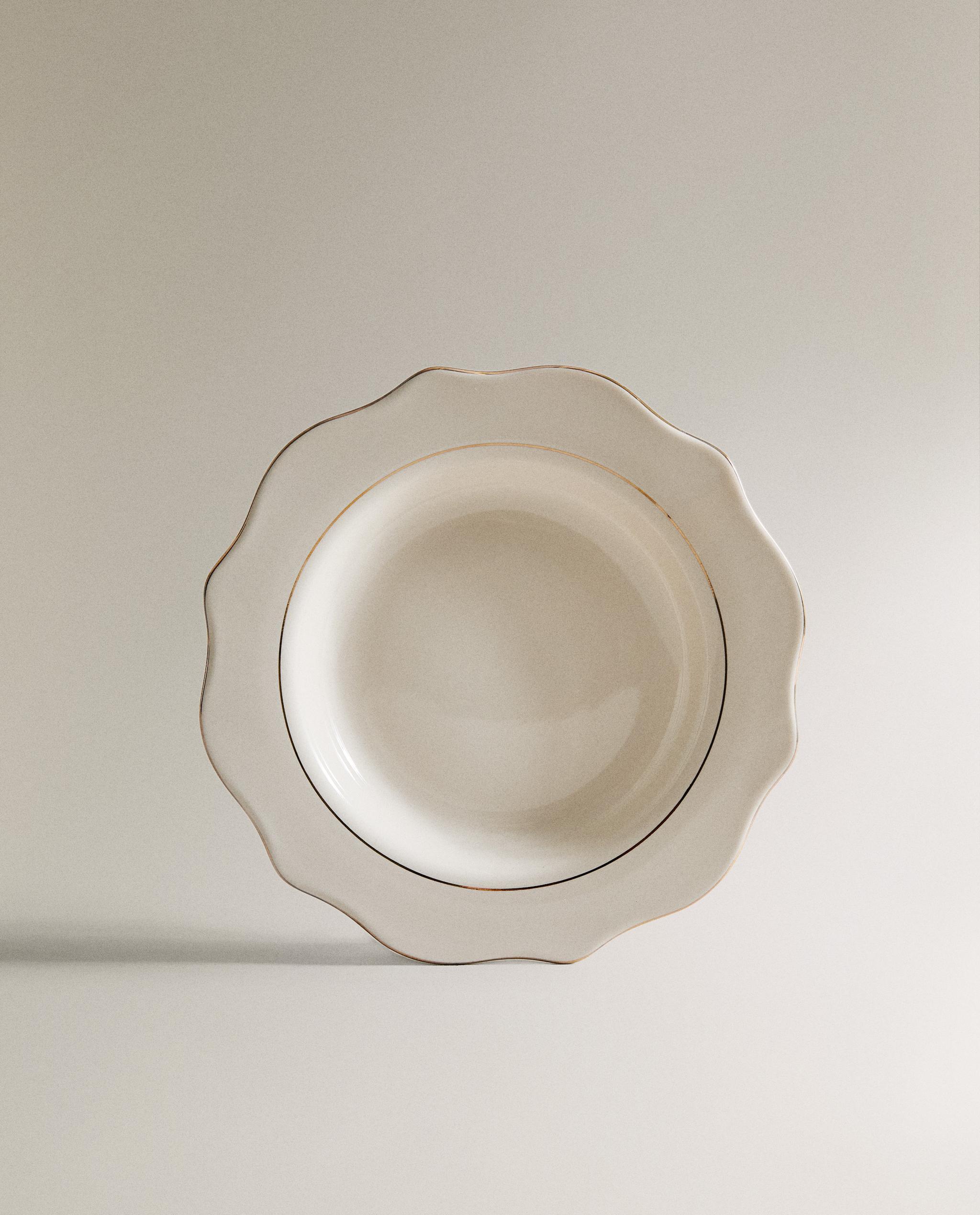 PORCELAIN DESSERT PLATE WITH RIM DETAIL product thumbnail 5