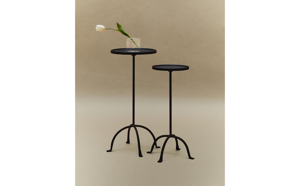 AGED METAL SIDE TABLE AGED METAL SIDE TABLE