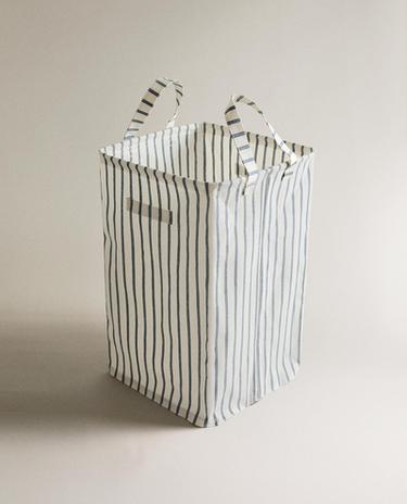 STRIPED LAUNDRY BASKET