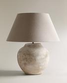 Large Antique Finish Ceramic Table Lamp - Elegant Decor