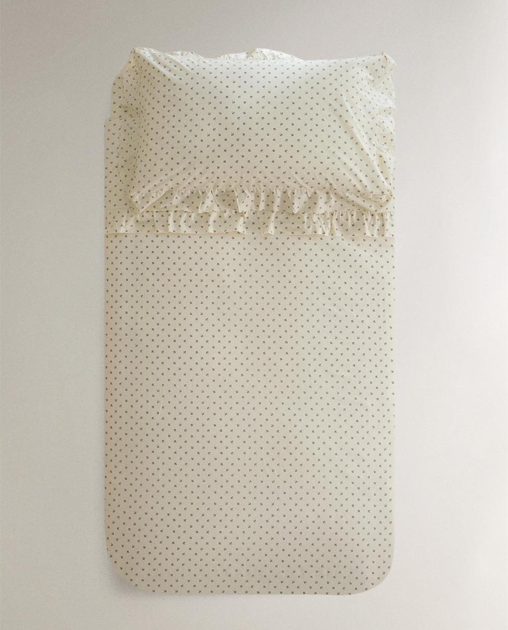 COPRIPIUMINO BAMBINI CON STAMPA FLOREALE E VOLANT COPRIPIUMINO BAMBINI CON STAMPA FLOREALE E VOLANT