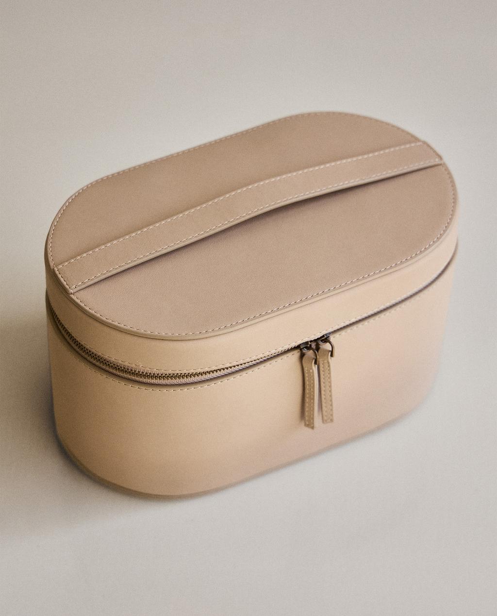 NECESSAIRE DE COURO RÍGIDA PEQUENA