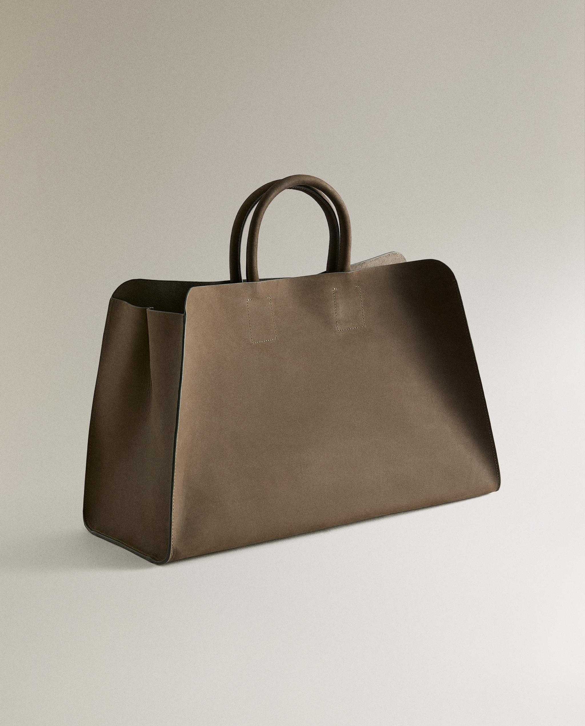 NUBUCK LEATHER SHOPPER BAG | Zara Home United States of America