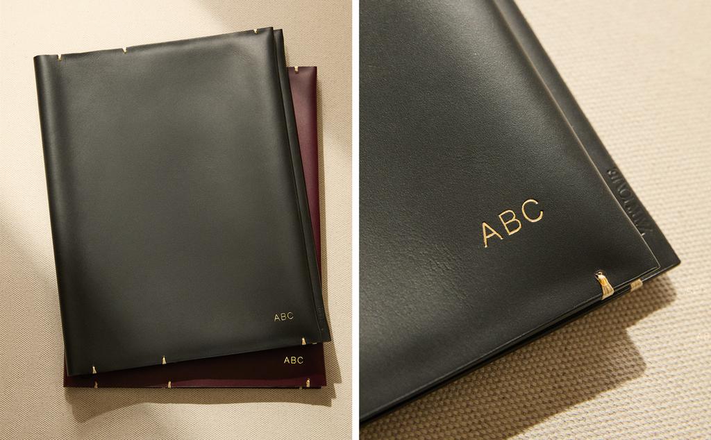 LEATHER TABLET CASE WITH TOPSTITCHING DETAIL