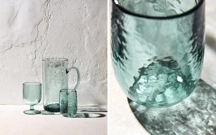 RAISED DESIGN GLASSWARE SET