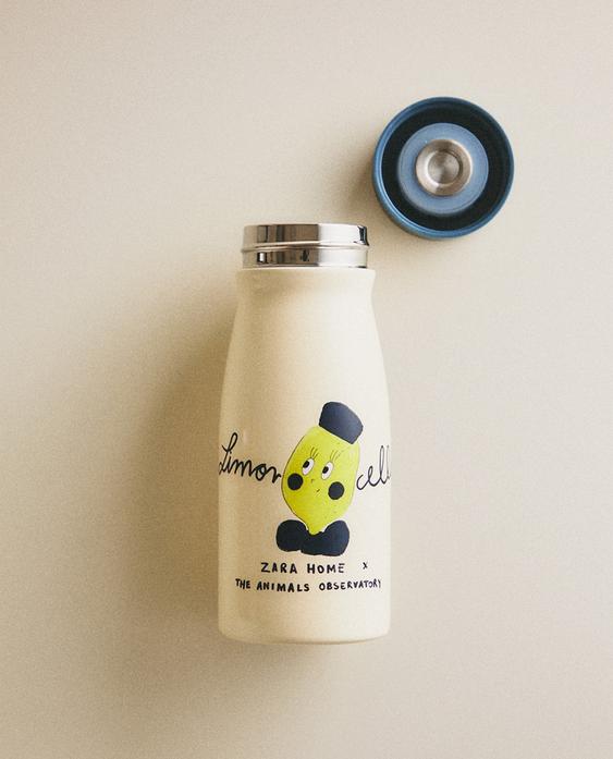 ROESTVRIJSTALEN FLES VOOR KINDEREN X THE ANIMAL OBSERVATORY