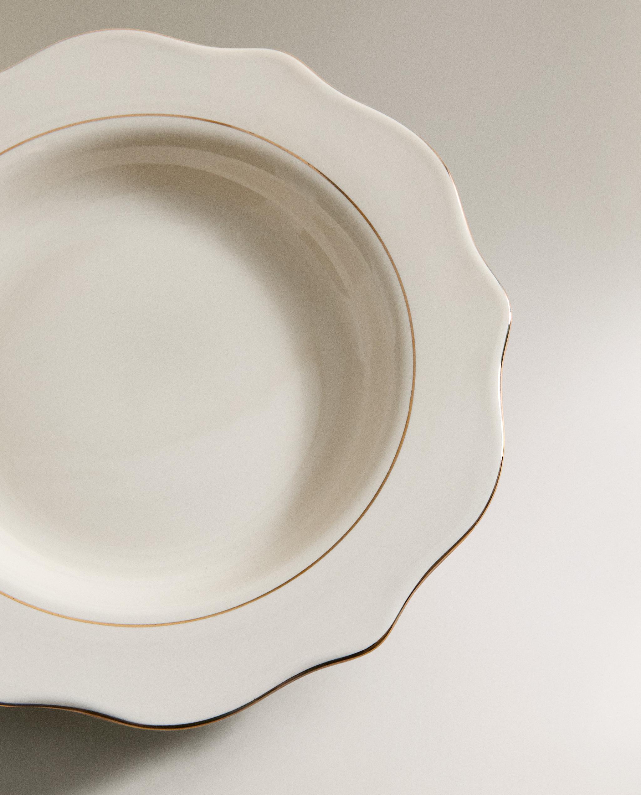 PORCELAIN DESSERT PLATE WITH RIM DETAIL product thumbnail 7