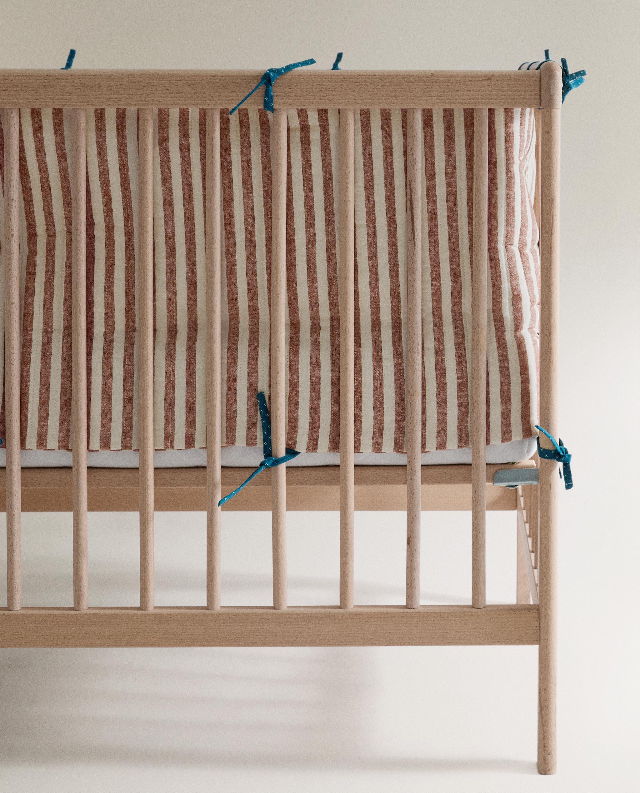 STRIPED LINEN AND COTTON BABY COT BUMPER COVER product thumbnail 4