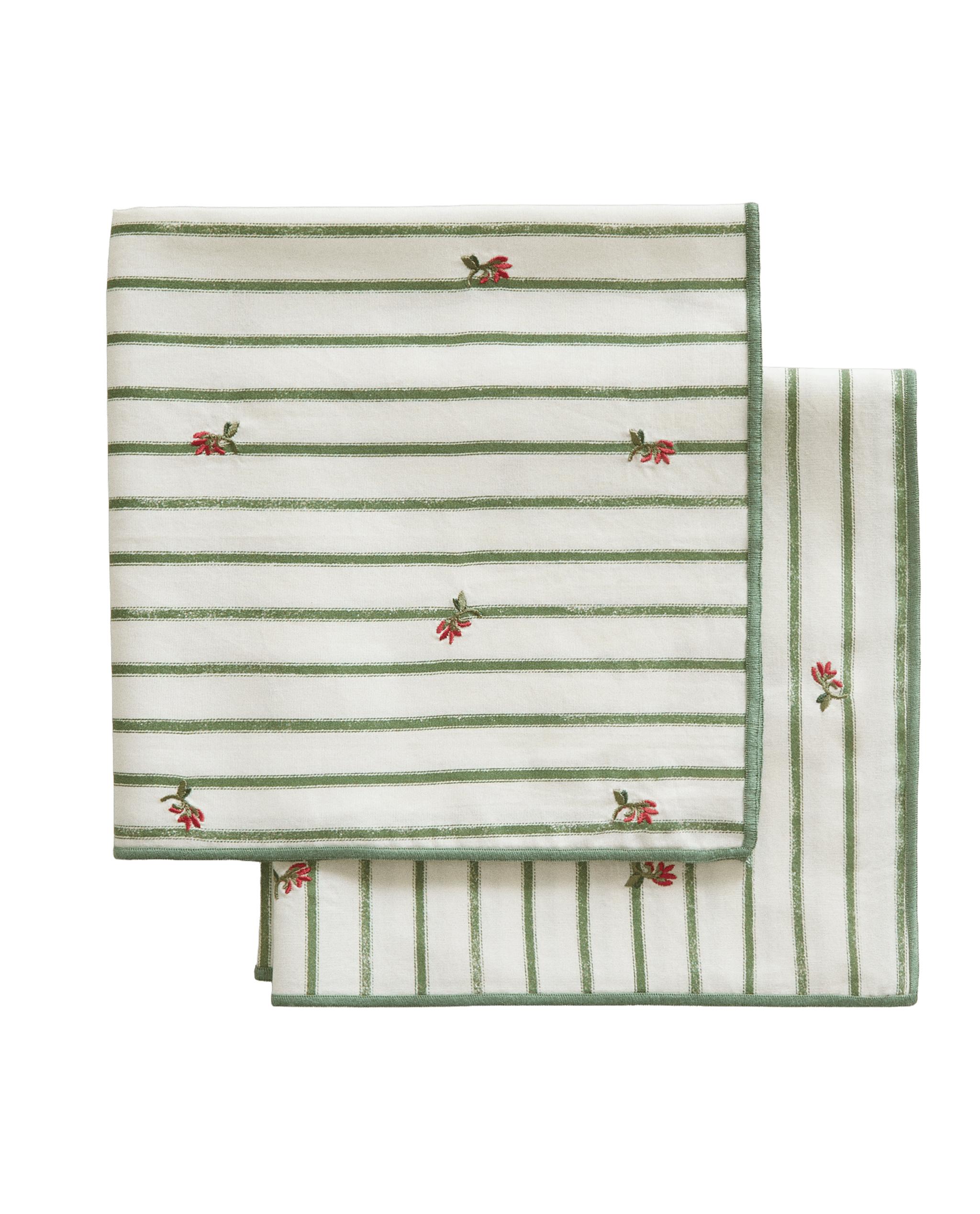 PACK OF STRIPED NAPKINS WITH FLORAL EMBROIDERY (PACK OF 2) product thumbnail 18
