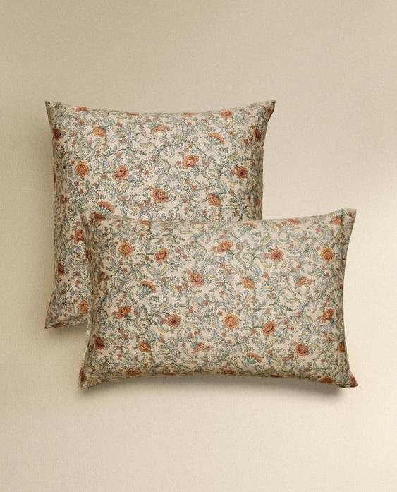 FLORAL PRINT SATEEN PILLOWCASE (300 THREAD COUNT)