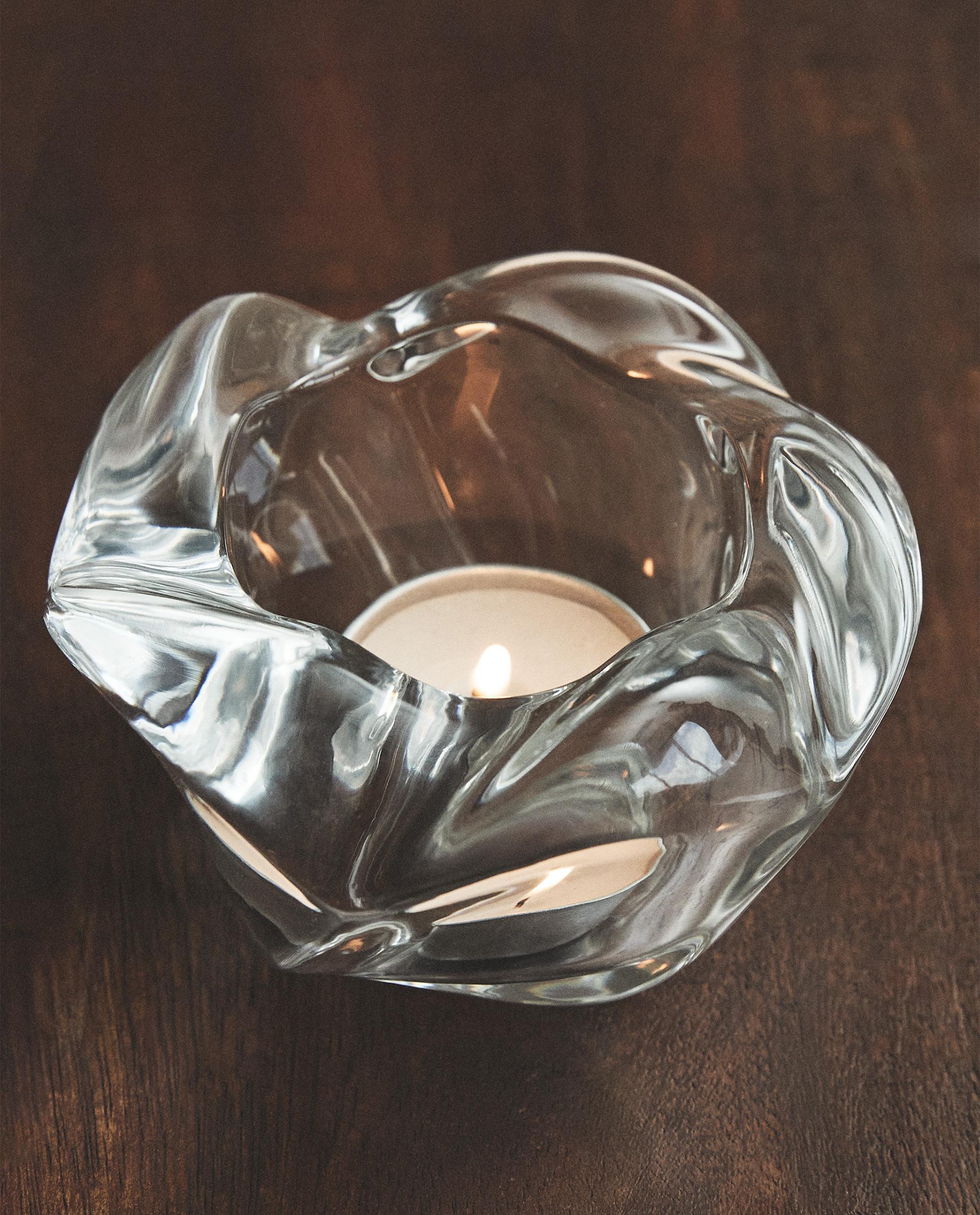 ザラホーム  キャンドルホルダー　クリスタル　新品未使用 厚手ガラス キャンドルホルダー | Zara Home 日本/Japan