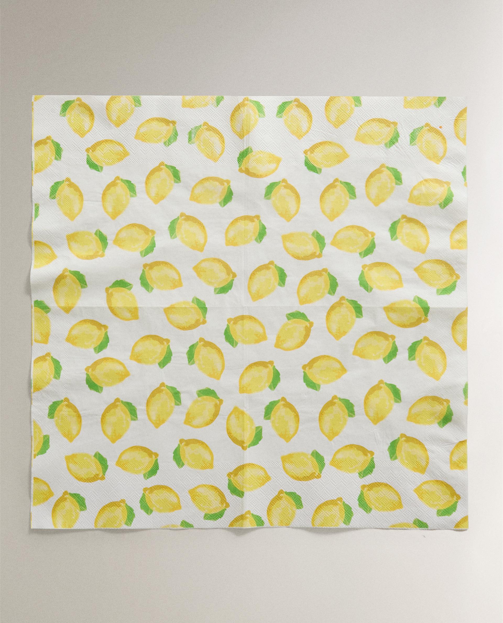 SERVIETTE DE TABLE PAPIER CITRONS (LOT DE 20)