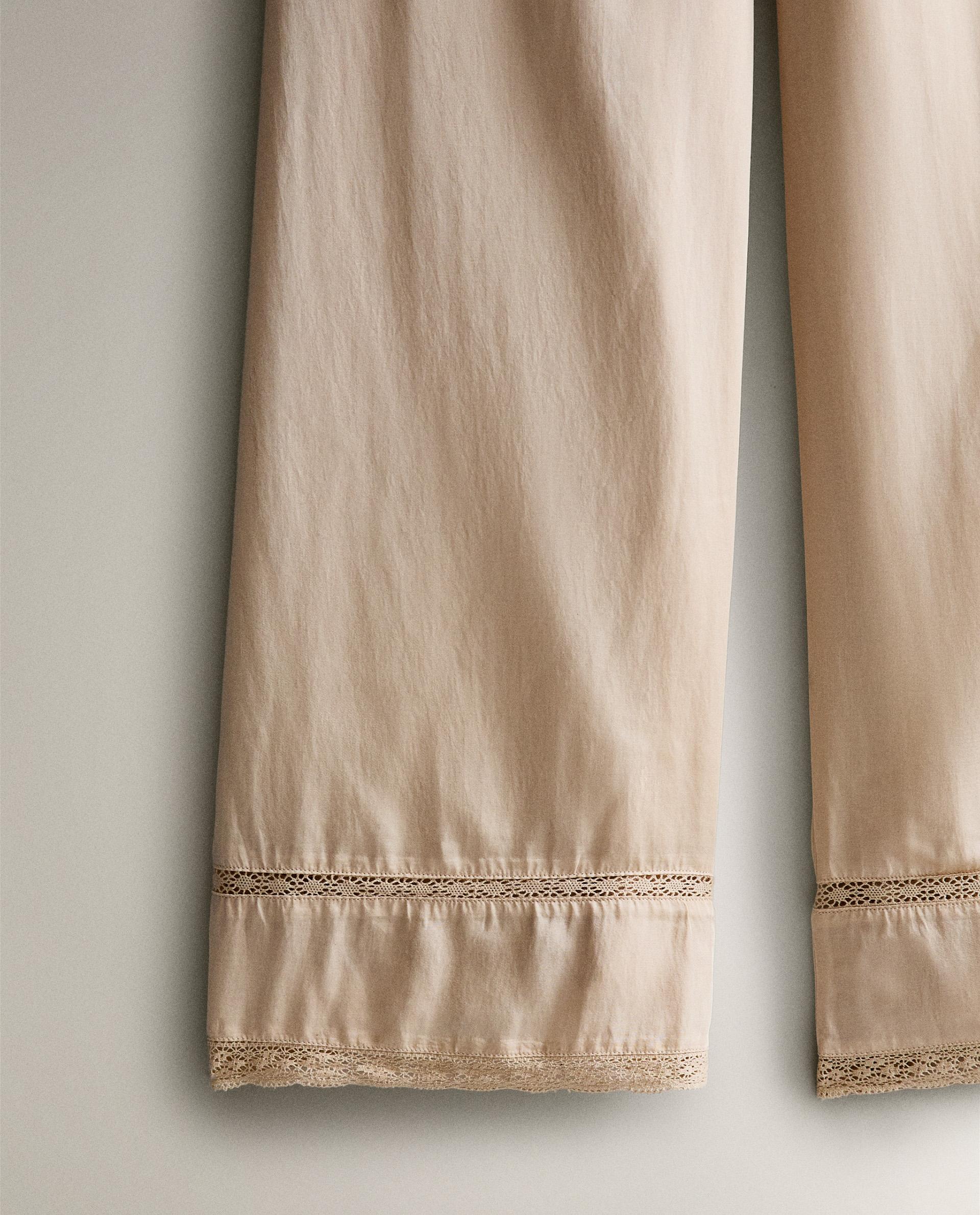 ドロンワーク サテン パンツ | Zara Home 日本/Japan