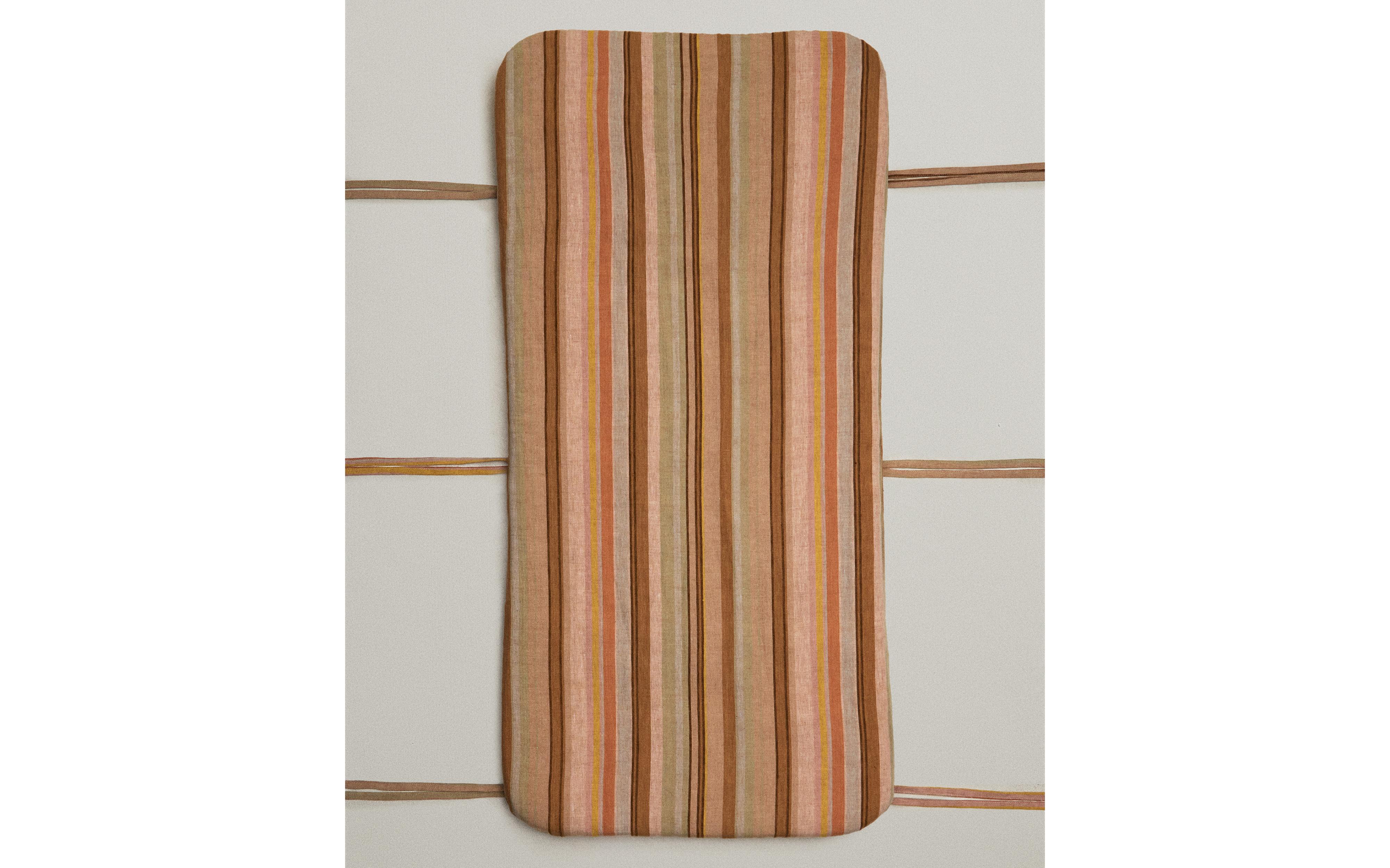 STRIPED COTTON AND LINEN ACCENT CHAIR SEAT CUSHION product thumbnail 10