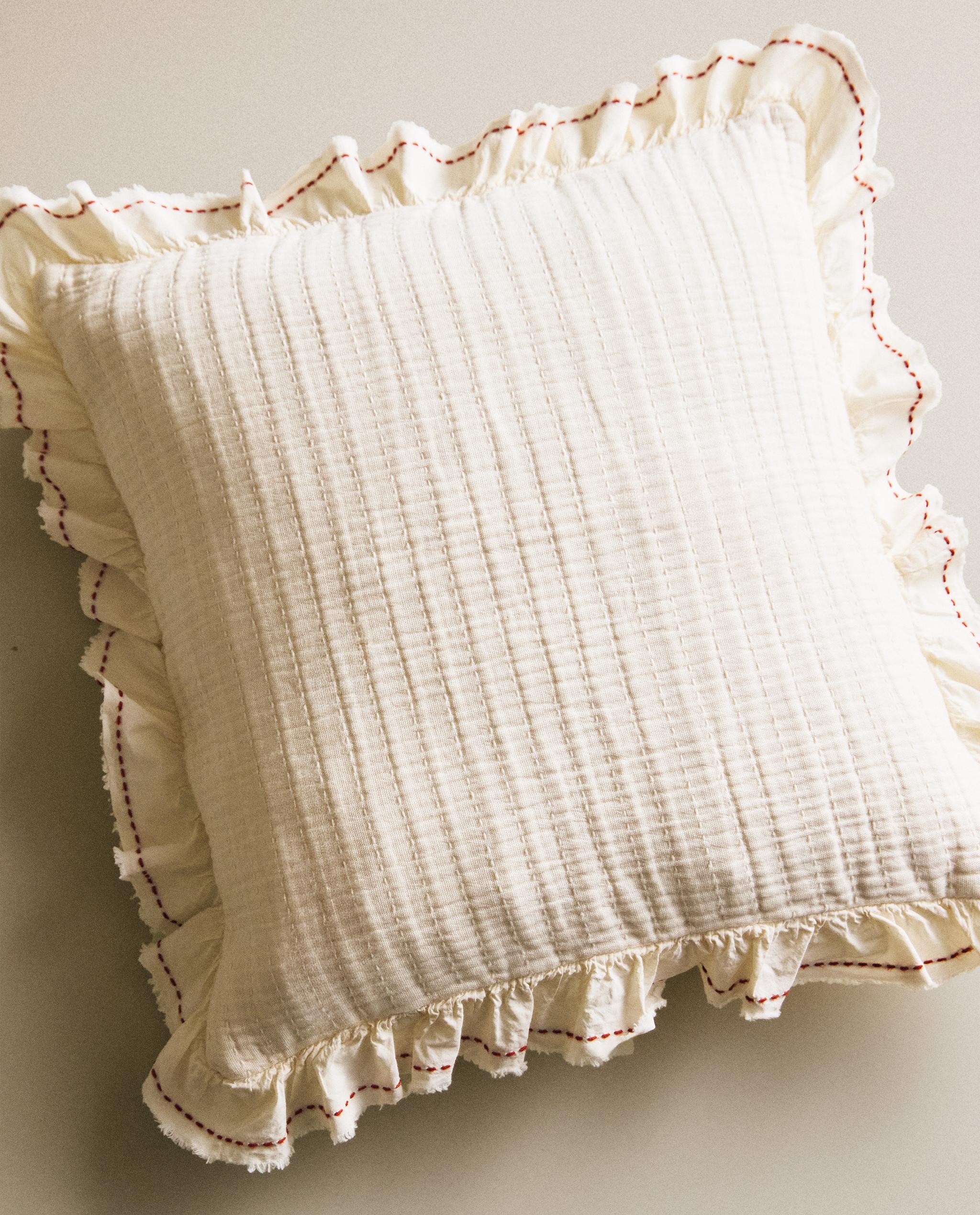 KIDS' TEXTURED CUSHION COVER WITH RUFFLE TRIM product thumbnail 8