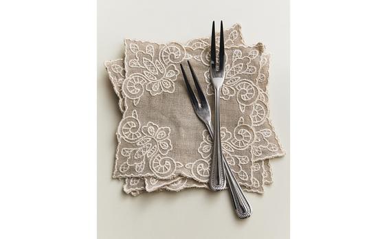 LOT DESSOUS DE VERRE LIN (LOT DE 4)