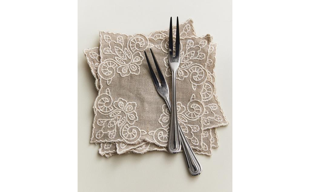 LOT DESSOUS DE VERRE LIN (LOT DE 4)