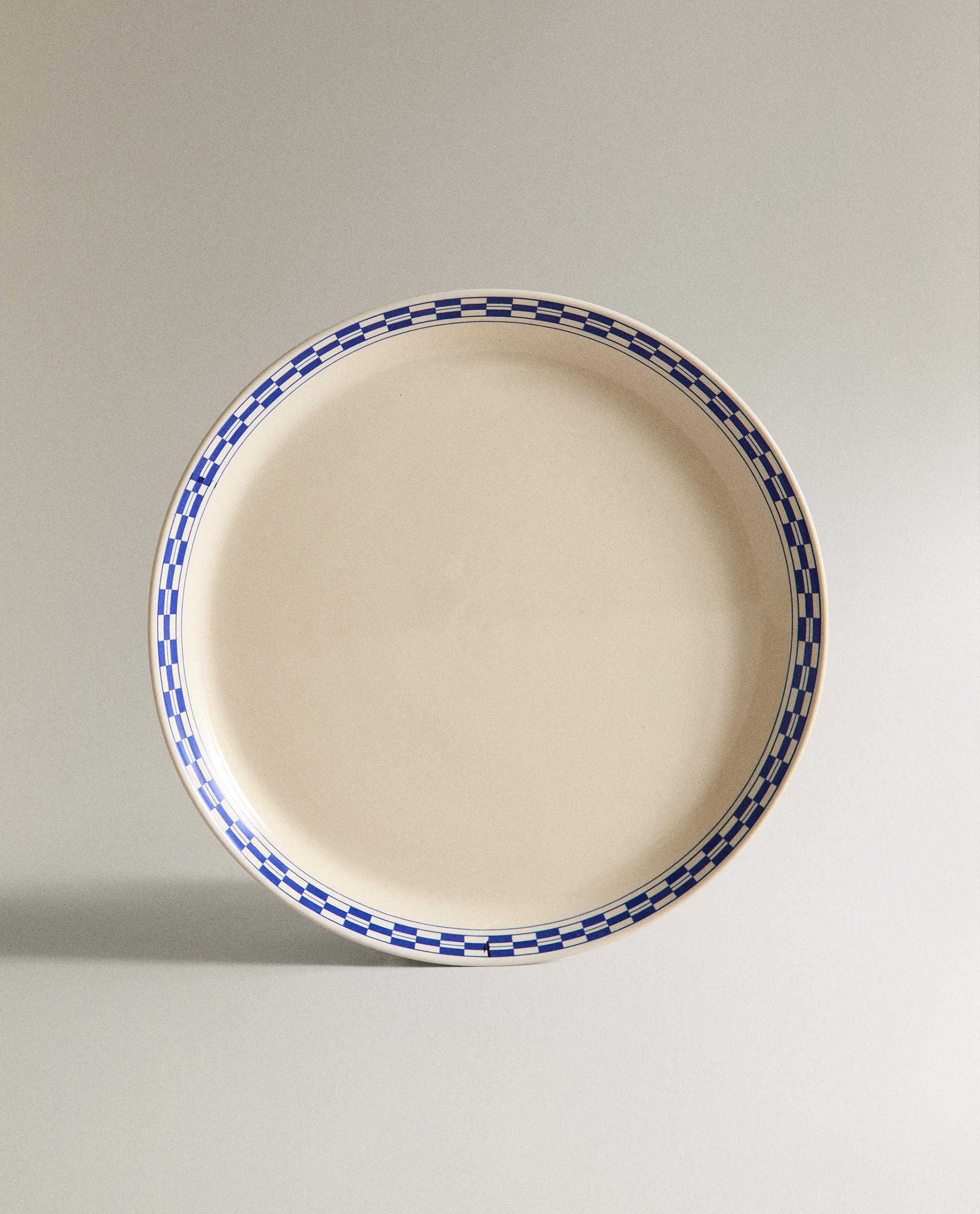格子柄 縁 セラミック製 ディナープレート | Zara Home 日本/Japan