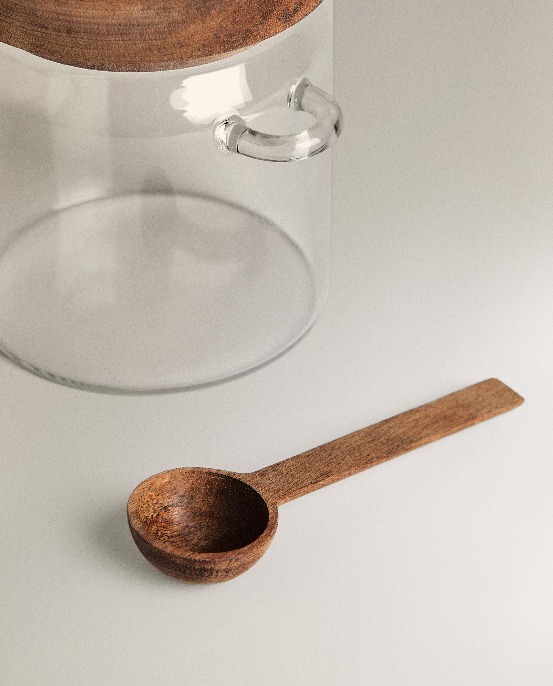 BOROSILICATE GLASS AND WOOD SUGAR BOWL | Zara Home United