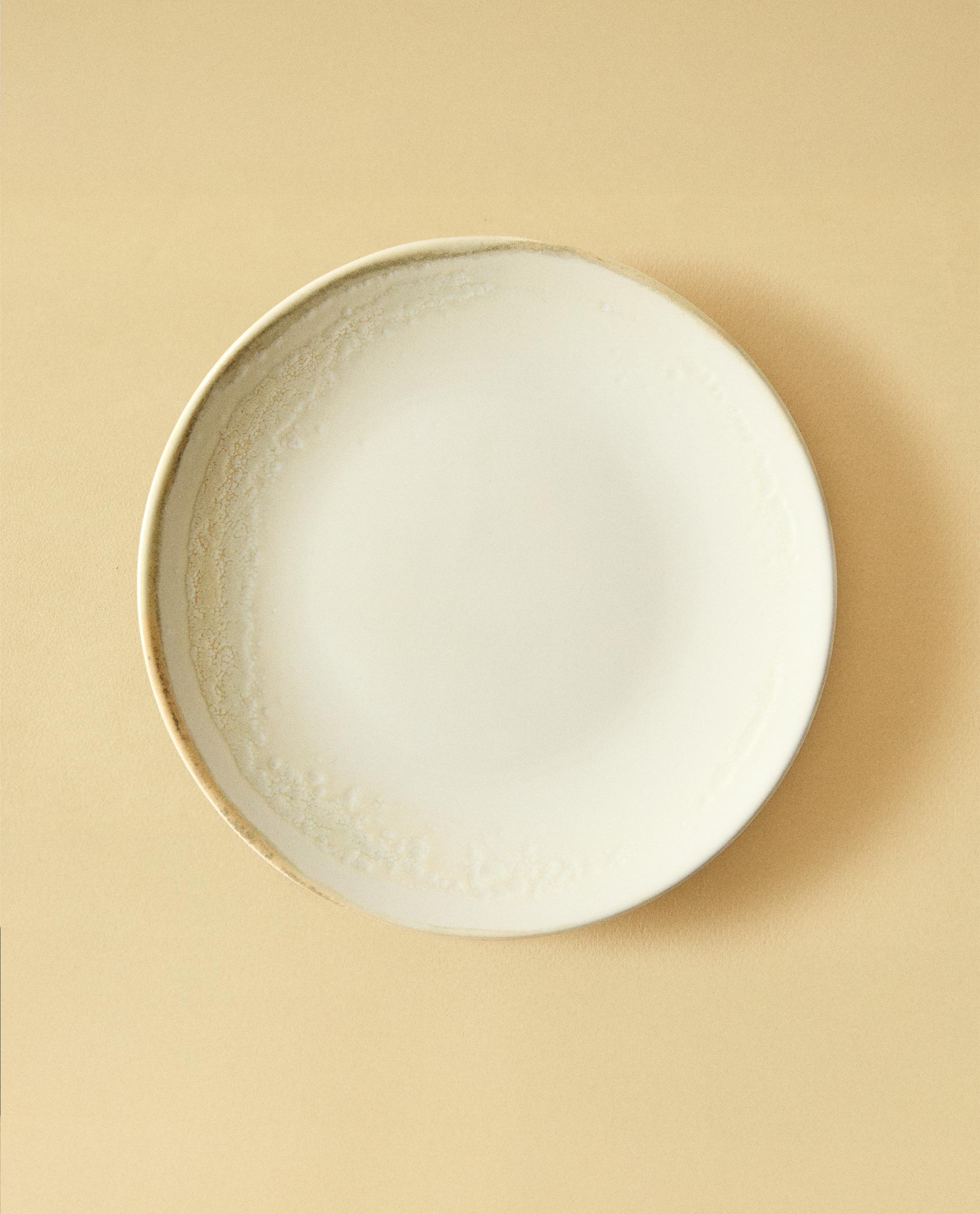 PLATO POSTRE BRUSH NATURAL GRES