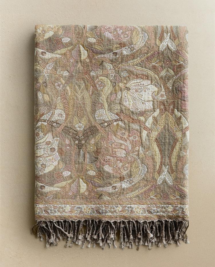 花卉印花緹花毛毯