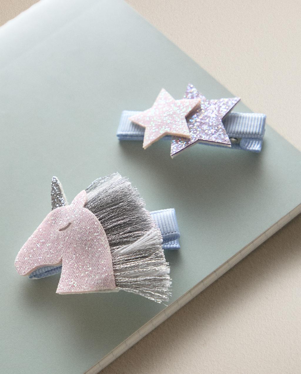 KIDS' PONY AND STARS CLIP (SET OF 2)